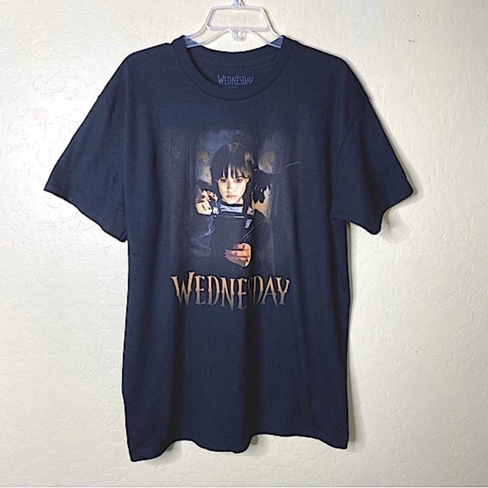 Wednesday Adams Black Graphic T-shirt Tee Nwt Size Large L - Picture 2 of 5